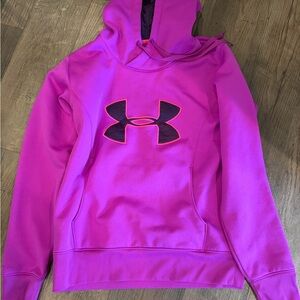 Under Armour Hot Pink Hoodie with Black Logo